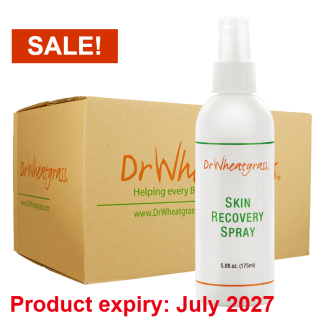 Dr Wheatgrass Skin Recovery Spray box, on sale